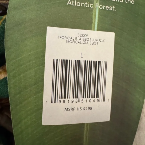 Farm Rio Tropical Green One-Shoulder jumpsuit - Picture 7 of 14